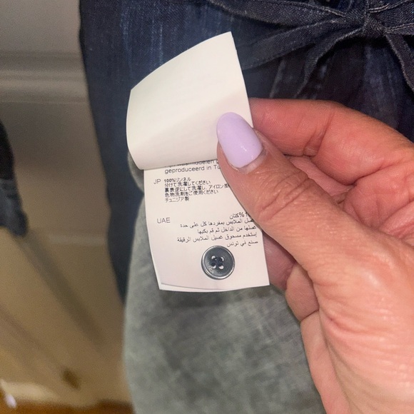 Elemente Clemente 100% European Linen Karaby Denim Effect Midi Dress with Tie - Picture 9 of 9